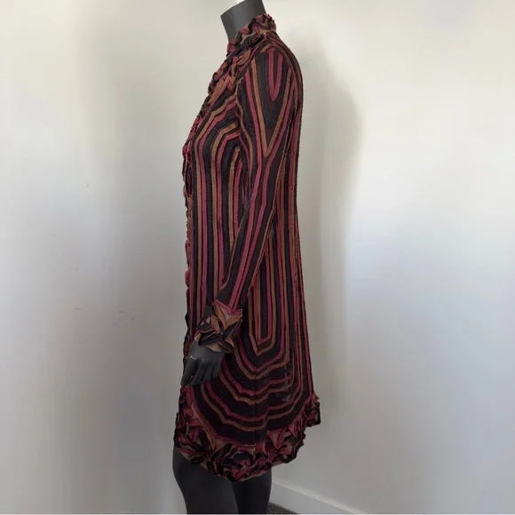 40. Statement Striped Ruffle Duster Cardigan - Picture 3 of 7